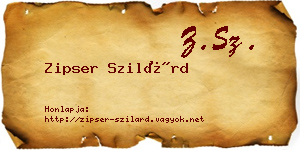 Zipser Szilárd névjegykártya